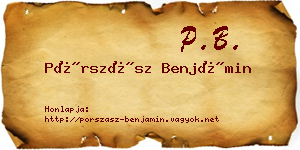 Pórszász Benjámin névjegykártya